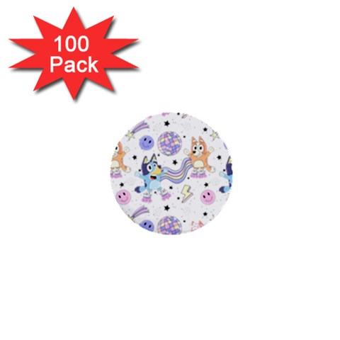Bluey, Bluey merch, Bluey pattern, Bluey Bluey, bingo, Bluey design, bluey dog 1  Mini Buttons (100 pack)  from ArtsNow.com Front