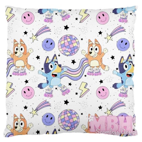 Bluey, Bluey merch, Bluey pattern, Bluey Bluey, bingo, Bluey design, bluey dog Large Cushion Case (Two Sides) from ArtsNow.com Front