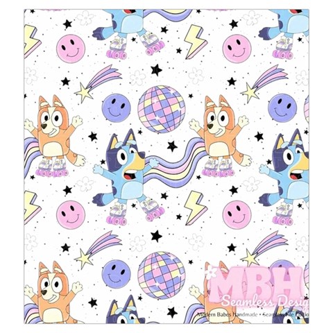 Bluey, Bluey merch, Bluey pattern, Bluey Bluey, bingo, Bluey design, bluey dog Drawstring Pouch (Large) from ArtsNow.com Back