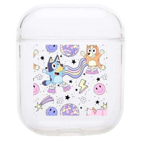 Bluey, Bluey merch, Bluey pattern, Bluey Bluey, bingo, Bluey design, bluey dog Soft TPU AirPods 1/2 Case from ArtsNow.com Front