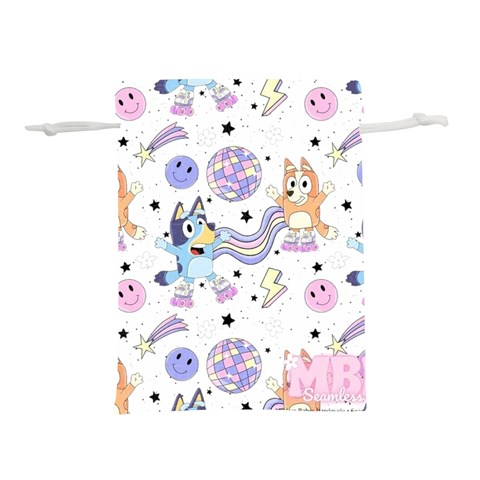 Bluey, Bluey merch, Bluey pattern, Bluey Bluey, bingo, Bluey design, bluey dog Lightweight Drawstring Pouch (L) from ArtsNow.com Front