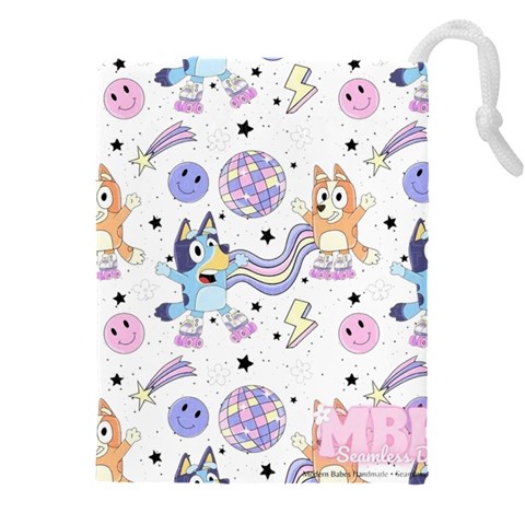 Bluey, Bluey merch, Bluey pattern, Bluey Bluey, bingo, Bluey design, bluey dog Drawstring Pouch (4XL) from ArtsNow.com Front