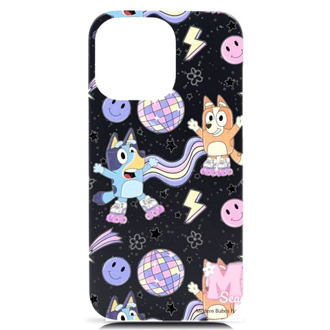 Bluey, Bluey merch, Bluey pattern, Bluey Bluey, bingo, Bluey design, bluey dog iPhone 14 Pro Max Black UV Print PC Hardshell Case from ArtsNow.com Front