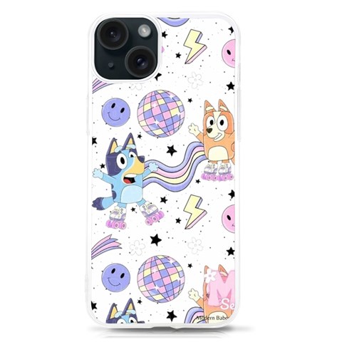 Bluey, Bluey merch, Bluey pattern, Bluey Bluey, bingo, Bluey design, bluey dog iPhone 15 TPU UV Print Case from ArtsNow.com Front