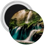 Waterfall Rocks Jungle Forest 3  Magnets