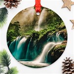 Waterfall Rocks Jungle Forest Ornament (Round)