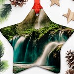 Waterfall Rocks Jungle Forest Ornament (Star)