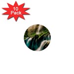 Waterfall Rocks Jungle Forest 1  Mini Buttons (10 pack) 