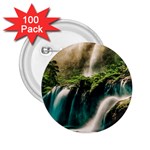 Waterfall Rocks Jungle Forest 2.25  Buttons (100 pack) 