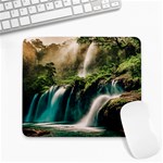 Waterfall Rocks Jungle Forest Large Mousepad