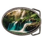 Waterfall Rocks Jungle Forest Belt Buckles