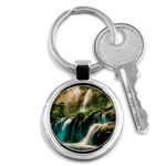 Waterfall Rocks Jungle Forest Key Chain (Round)