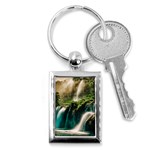 Waterfall Rocks Jungle Forest Key Chain (Rectangle)