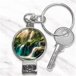Waterfall Rocks Jungle Forest Nail Clippers Key Chain