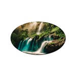 Waterfall Rocks Jungle Forest Sticker (Oval)