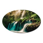 Waterfall Rocks Jungle Forest Oval Magnet