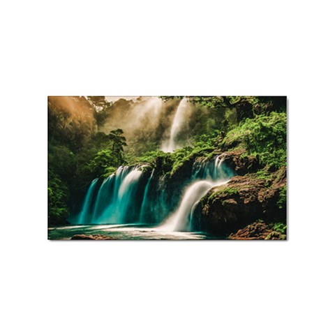 Waterfall Rocks Jungle Forest Sticker Rectangular (10 pack) from ArtsNow.com Front