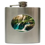 Waterfall Rocks Jungle Forest Hip Flask (6 oz)