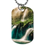 Waterfall Rocks Jungle Forest Dog Tag (Two Sides)