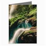 Waterfall Rocks Jungle Forest Greeting Card