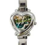 Waterfall Rocks Jungle Forest Heart Italian Charm Watch