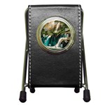 Waterfall Rocks Jungle Forest Pen Holder Desk Clock