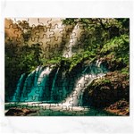 Waterfall Rocks Jungle Forest Rectangular Jigsaw Puzzl