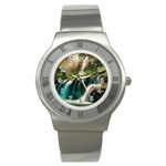 Waterfall Rocks Jungle Forest Stainless Steel Watch