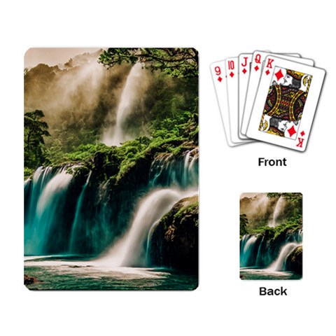 Waterfall Rocks Jungle Forest Playing Cards Single Design (Rectangle) from ArtsNow.com Back