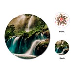 Waterfall Rocks Jungle Forest Playing Cards Single Design (Round)