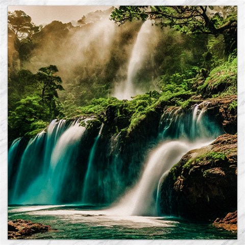 Waterfall Rocks Jungle Forest Canvas 16  x 16  from ArtsNow.com 15.2 x15.41  Canvas - 1