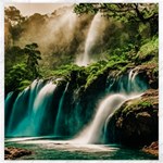 Waterfall Rocks Jungle Forest Canvas 20  x 20 