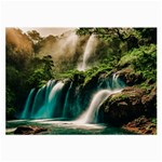 Waterfall Rocks Jungle Forest Large Glasses Cloth