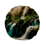Waterfall Rocks Jungle Forest Standard 15  Premium Round Cushions