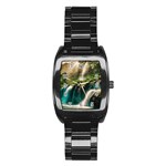 Waterfall Rocks Jungle Forest Stainless Steel Barrel Watch