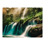 Waterfall Rocks Jungle Forest 35  x 27  Two Sides Premium Plush Fleece Blanket (Mini)