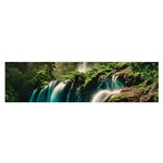 Waterfall Rocks Jungle Forest 16 x 60  Oblong Satin Scarf