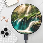 Waterfall Rocks Jungle Forest Wireless Fast Charger(Black)