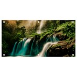 Waterfall Rocks Jungle Forest Banner and Sign 4  x 2 