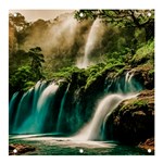 Waterfall Rocks Jungle Forest Banner and Sign 4  x 4 