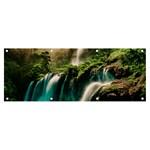 Waterfall Rocks Jungle Forest Banner and Sign 8  x 3 