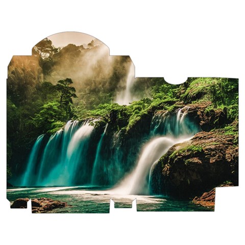 Waterfall Rocks Jungle Forest Playing Cards Single Design (Rectangle) with Custom Box from ArtsNow.com Poker Box