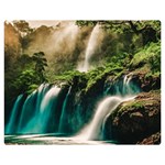 Waterfall Rocks Jungle Forest 60  x 50  Premium Plush Fleece Blanket (Medium)