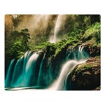 Waterfall Rocks Jungle Forest 80  x 56  Premium Plush Fleece Blanket (Large)