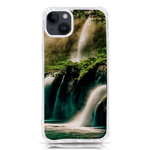 Waterfall Rocks Jungle Forest iPhone 14 Plus TPU UV Print Case from ArtsNow.com Front