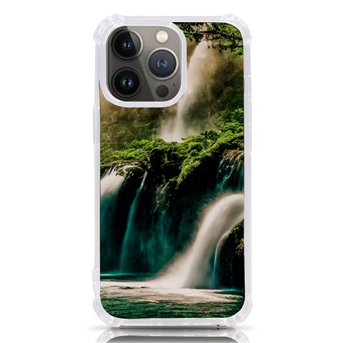 Waterfall Rocks Jungle Forest iPhone 13 Pro TPU UV Print Case from ArtsNow.com Front