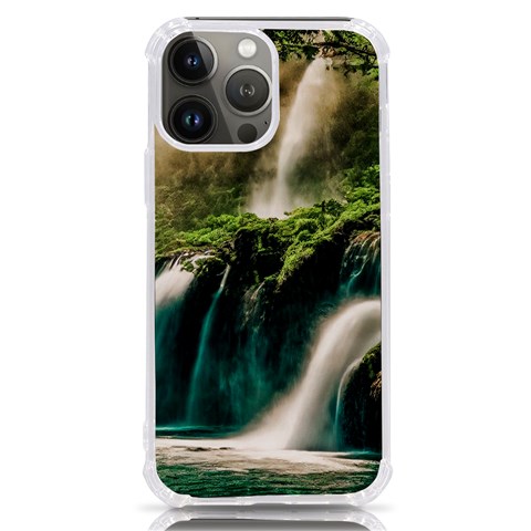 Waterfall Rocks Jungle Forest iPhone 13 Pro Max TPU UV Print Case from ArtsNow.com Front