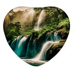 Waterfall Rocks Jungle Forest Heart Glass Fridge Magnet (4 pack)