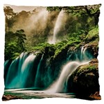 Waterfall Rocks Jungle Forest 18  Baby Flannel Cushion Case (Two Sides)