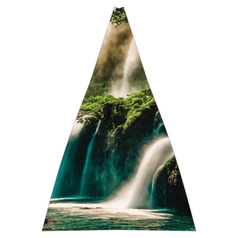 Waterfall Rocks Jungle Forest Automatic Folding Umbrella with Case (Large) from ArtsNow.com 13.71 x19.92  Umbrella - 2